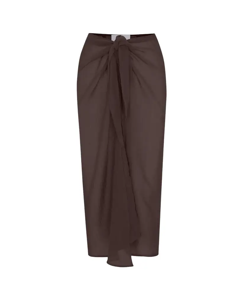 ANEMOS Bamboo Cotton Gauze Wrap Midi Skirt Coverup