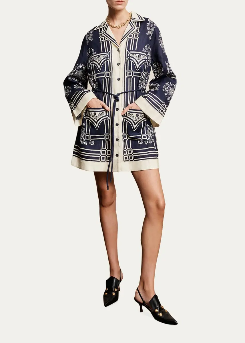 ALÉMAIS Banderrra Belted Linen Mini Dress | Thumbnail 2 ALÉMAIS Banderrra Belted Linen Mini Dress | Thumbnail 2