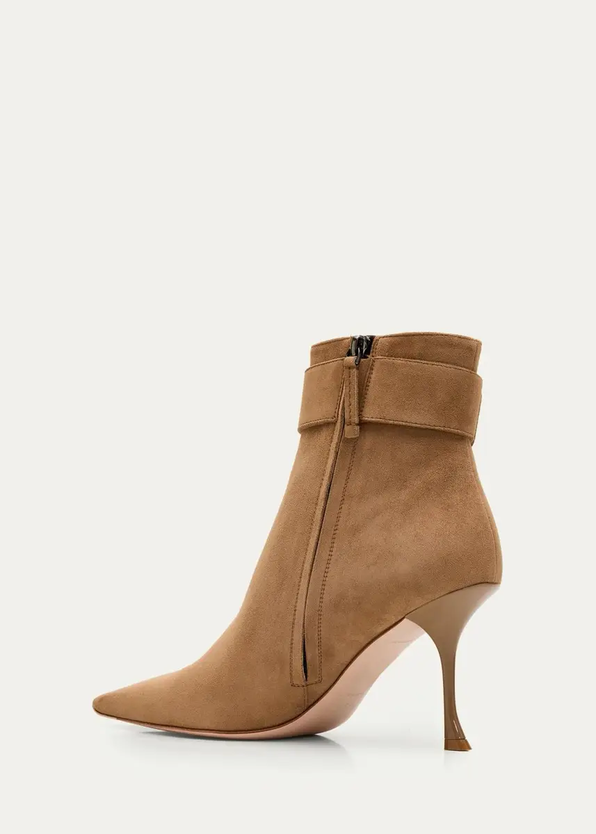 Roger Vivier Viv Ville 85MM Buckle-Detail Suede Ankle Boots | Thumbnail 4 Roger Vivier Viv Ville 85MM Buckle-Detail Suede Ankle Boots | Thumbnail 4