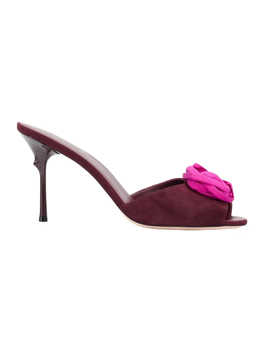 Roger Vivier 85mm Epine Rose Suede Mules