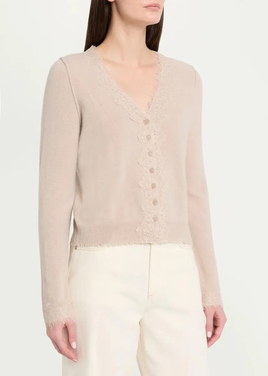 RE/DONE Ruby Lace-Trim Cashmere Cardigan | Thumbnail 4 RE/DONE Ruby Lace-Trim Cashmere Cardigan | Thumbnail 4