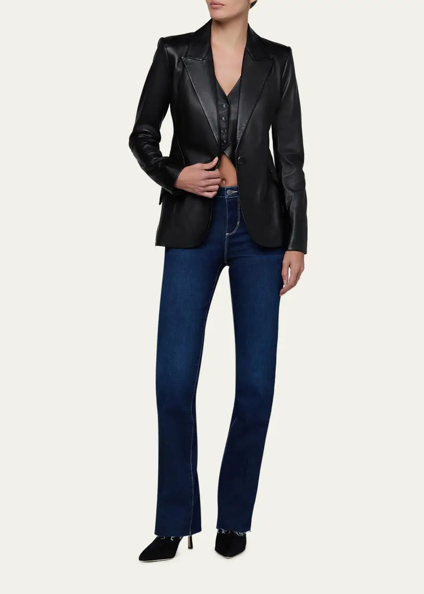L'Agence Chamberlain Leather Single-Breasted Blazer | Thumbnail 2 L'Agence Chamberlain Leather Single-Breasted Blazer | Thumbnail 2