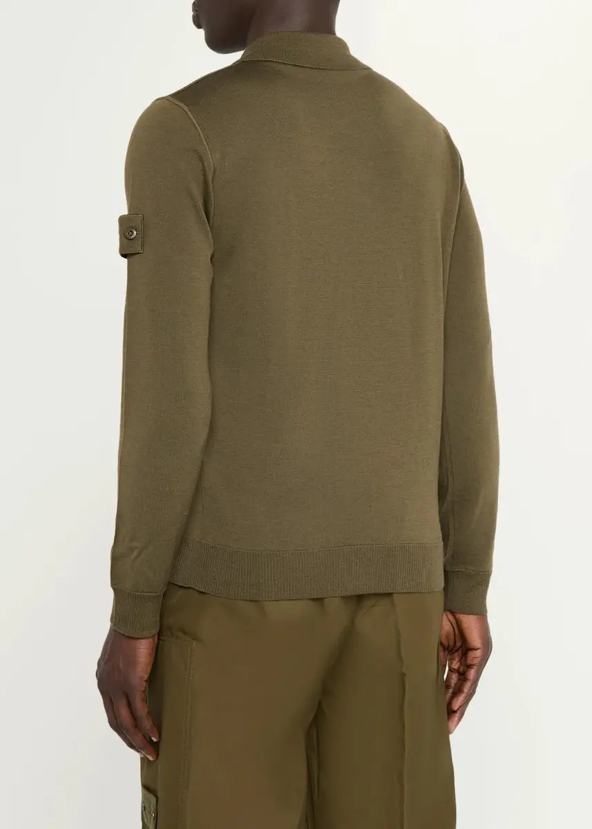 Stone Island Men's Wool Polo Sweater | Thumbnail 3 Stone Island Men's Wool Polo Sweater | Thumbnail 3