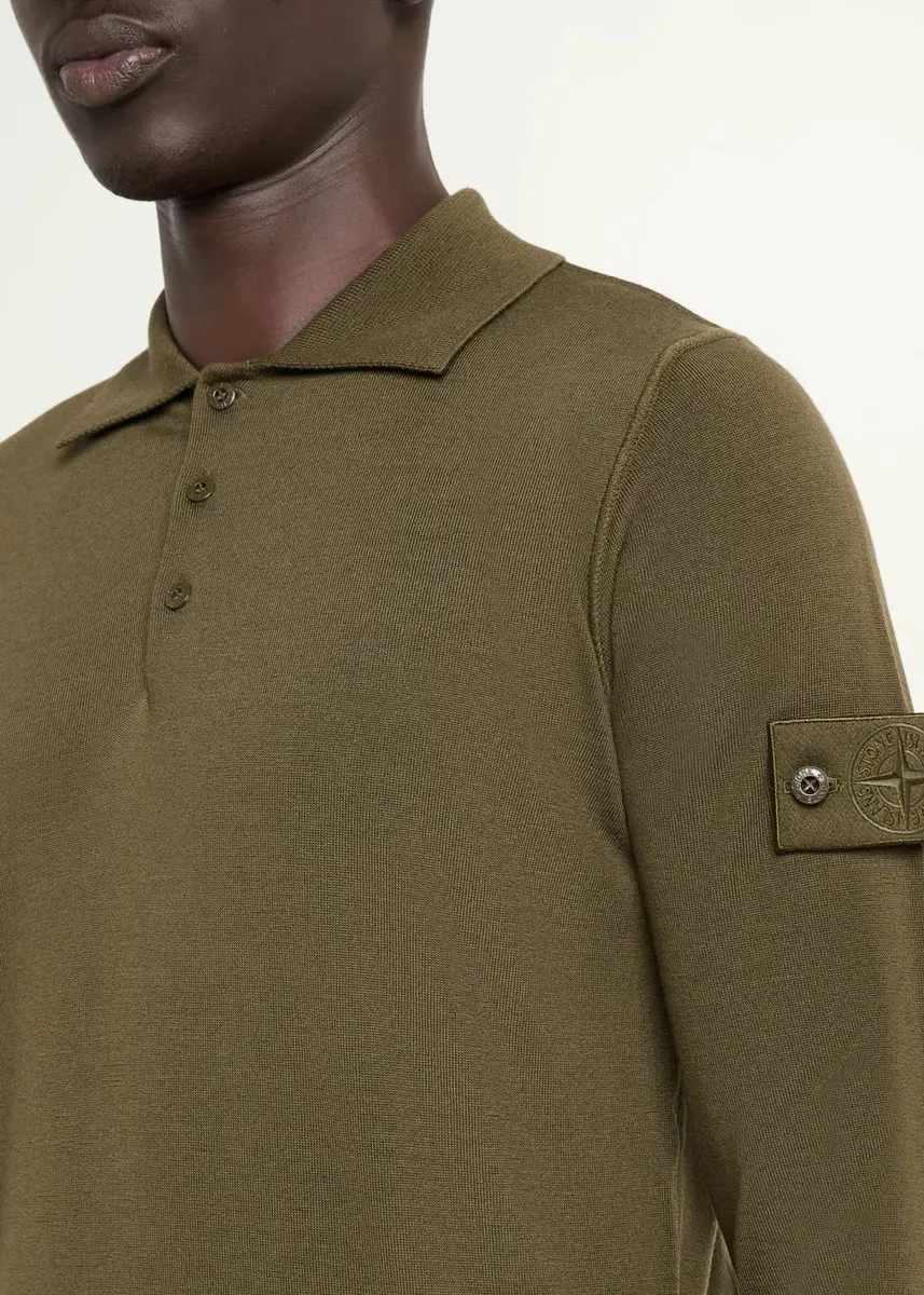Stone Island Men's Wool Polo Sweater | Thumbnail 5 Stone Island Men's Wool Polo Sweater | Thumbnail 5