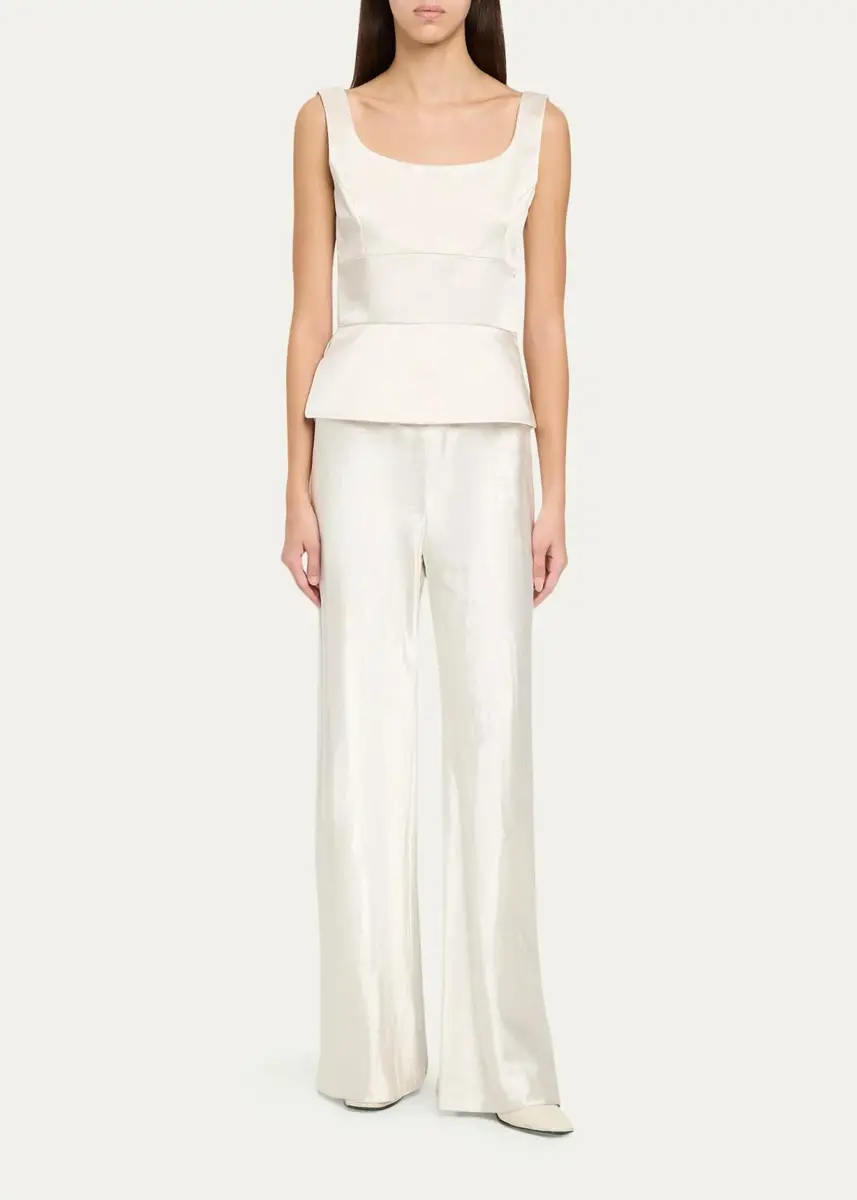 LIBEROWE Sleeveless Satin Peplum Bodice Top | Thumbnail 2 LIBEROWE Sleeveless Satin Peplum Bodice Top | Thumbnail 2