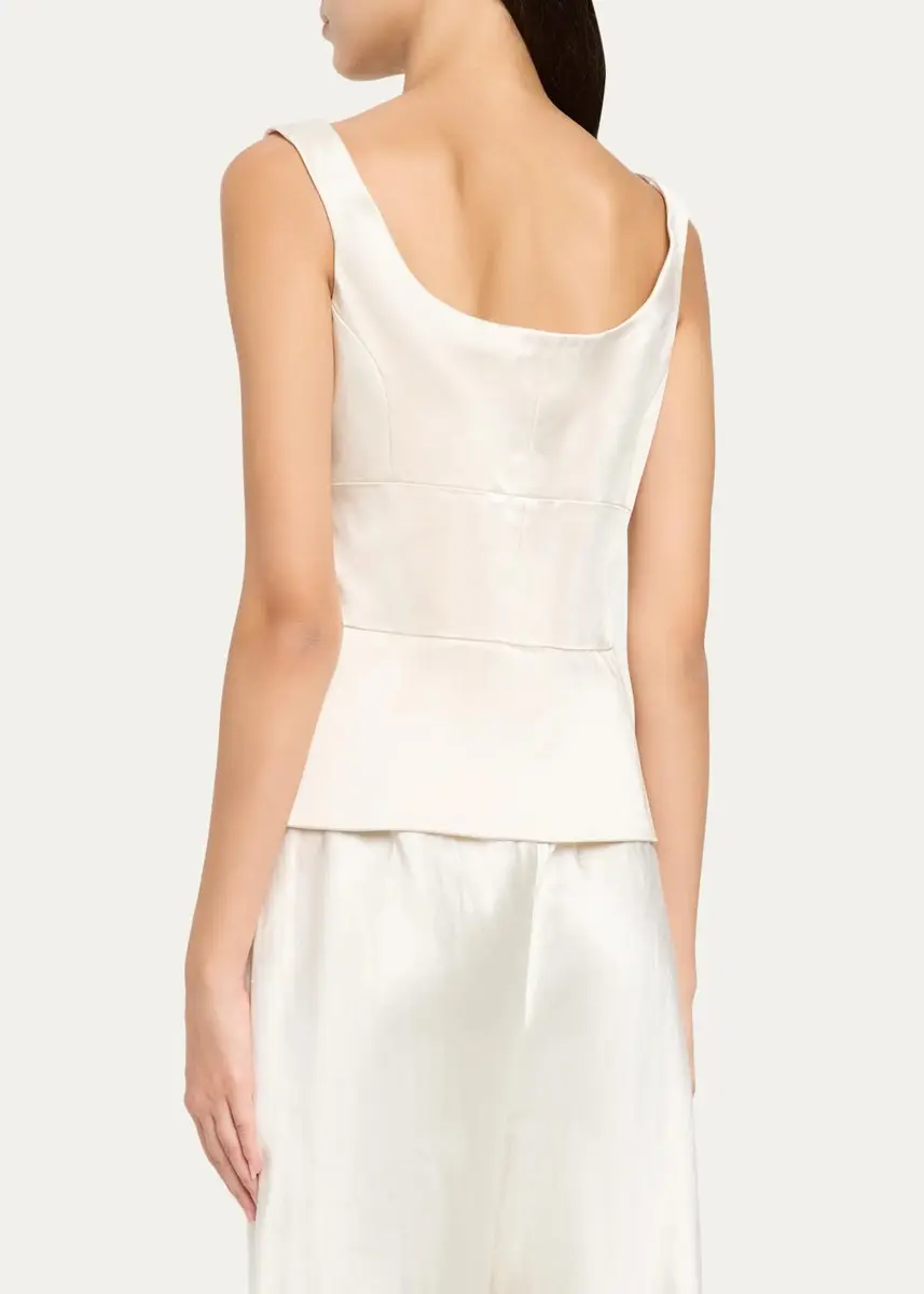 LIBEROWE Sleeveless Satin Peplum Bodice Top | Thumbnail 3 LIBEROWE Sleeveless Satin Peplum Bodice Top | Thumbnail 3
