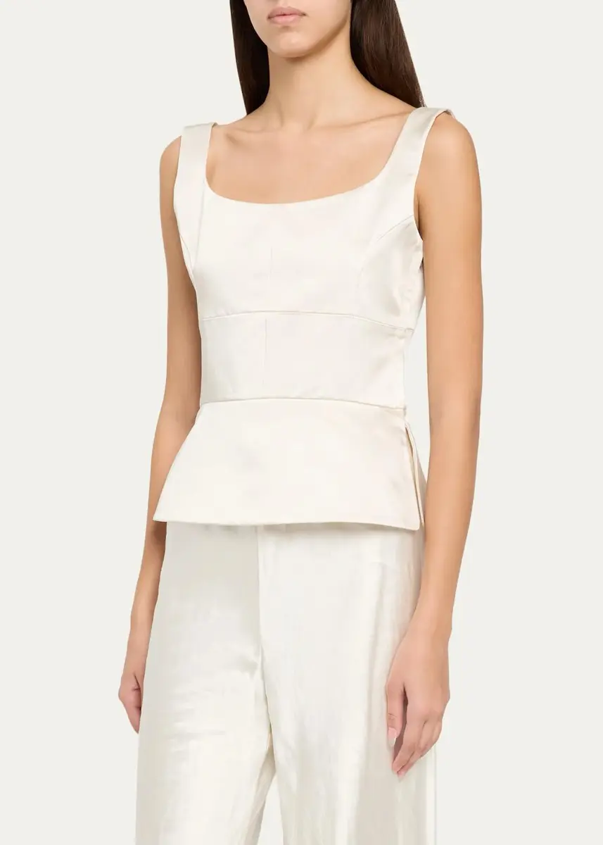 LIBEROWE Sleeveless Satin Peplum Bodice Top | Thumbnail 4 LIBEROWE Sleeveless Satin Peplum Bodice Top | Thumbnail 4