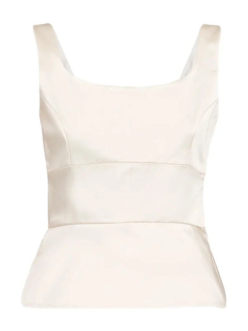 LIBEROWE Sleeveless Satin Peplum Bodice Top