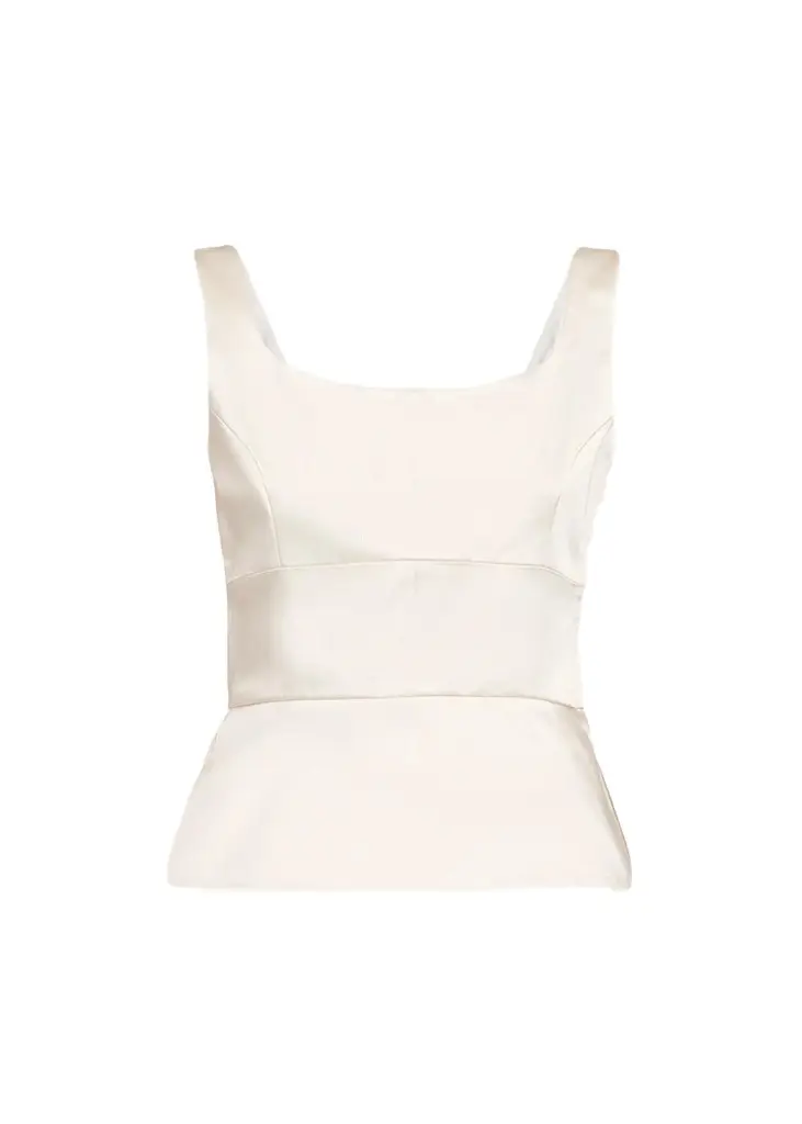LIBEROWE Sleeveless Satin Peplum Bodice Top