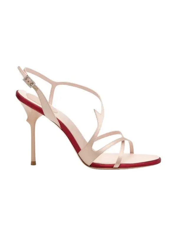 100mm Epine Satin Asymmetric Crisscross Sandals 100mm Epine Satin Asymmetric Crisscross Sandals
