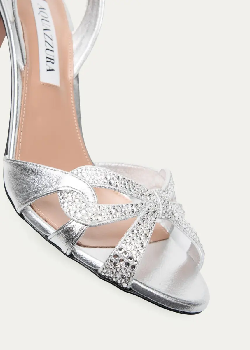 Aquazzura 85mm Ribbon Kiss Metallic Leather Sandals | Thumbnail 3 Aquazzura 85mm Ribbon Kiss Metallic Leather Sandals | Thumbnail 3