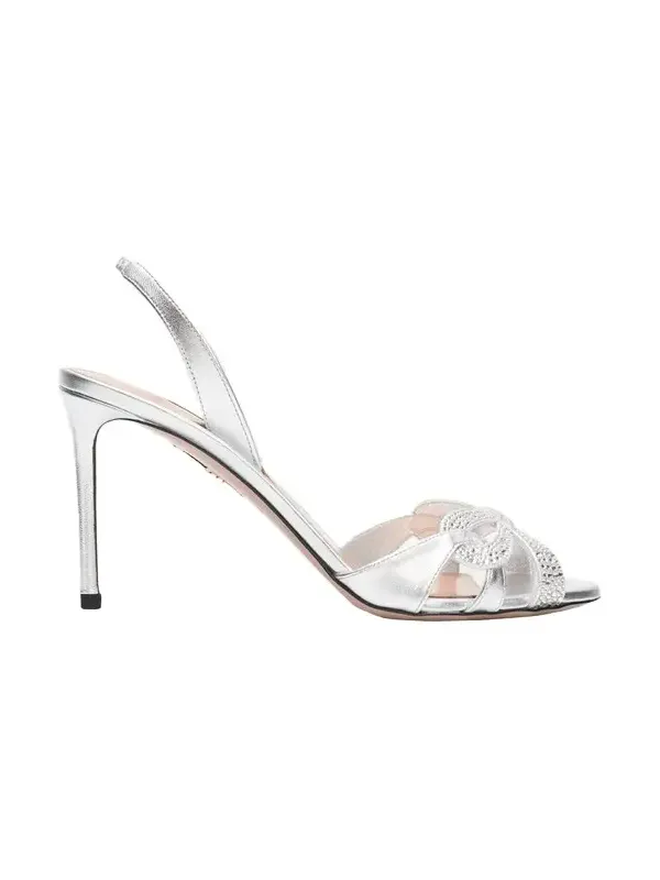85mm Ribbon Kiss Metallic Leather Sandals