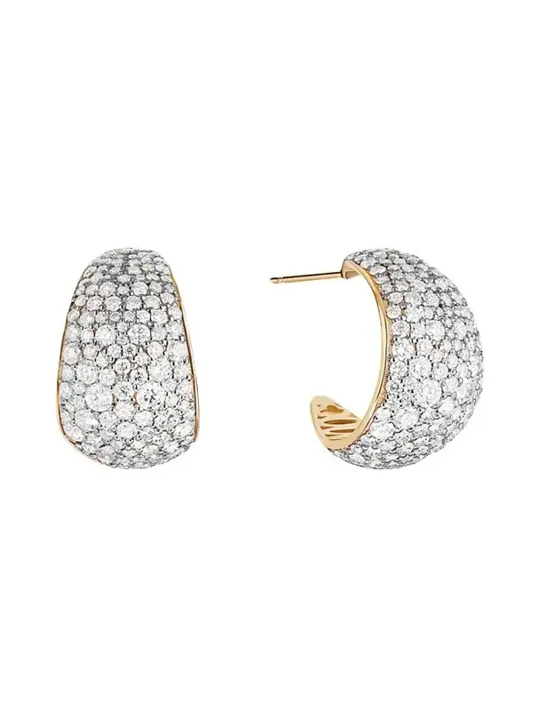 14K Wide Diamond Huggie Earrings 14K Wide Diamond Huggie Earrings