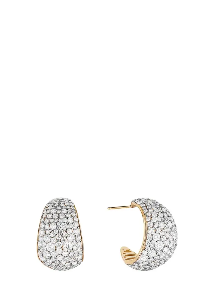 Lana 14K Wide Diamond Huggie Earrings