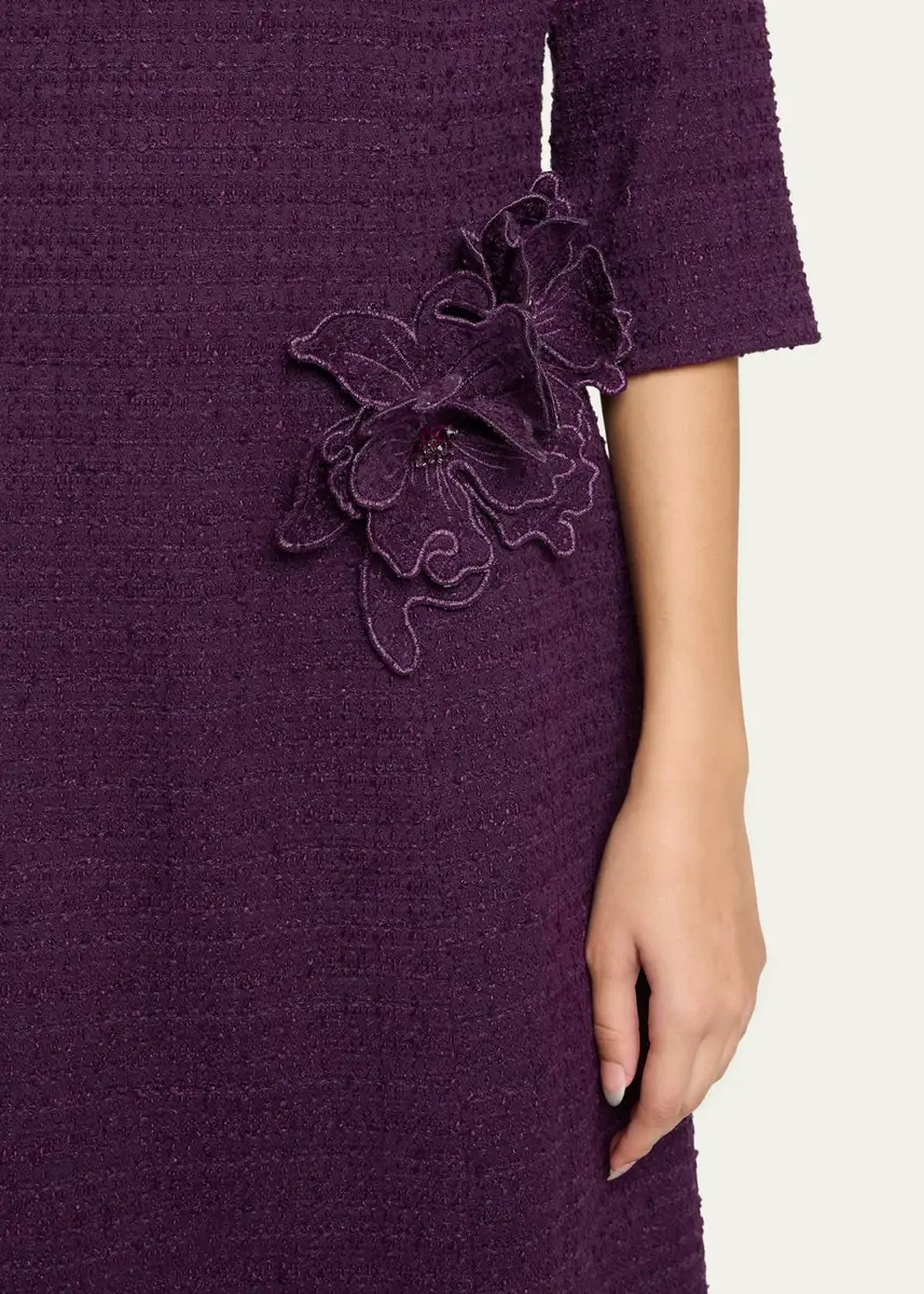 Rickie Freeman for Teri Jon Floral Applique Boucle Dress | Thumbnail 5 Rickie Freeman for Teri Jon Floral Applique Boucle Dress | Thumbnail 5