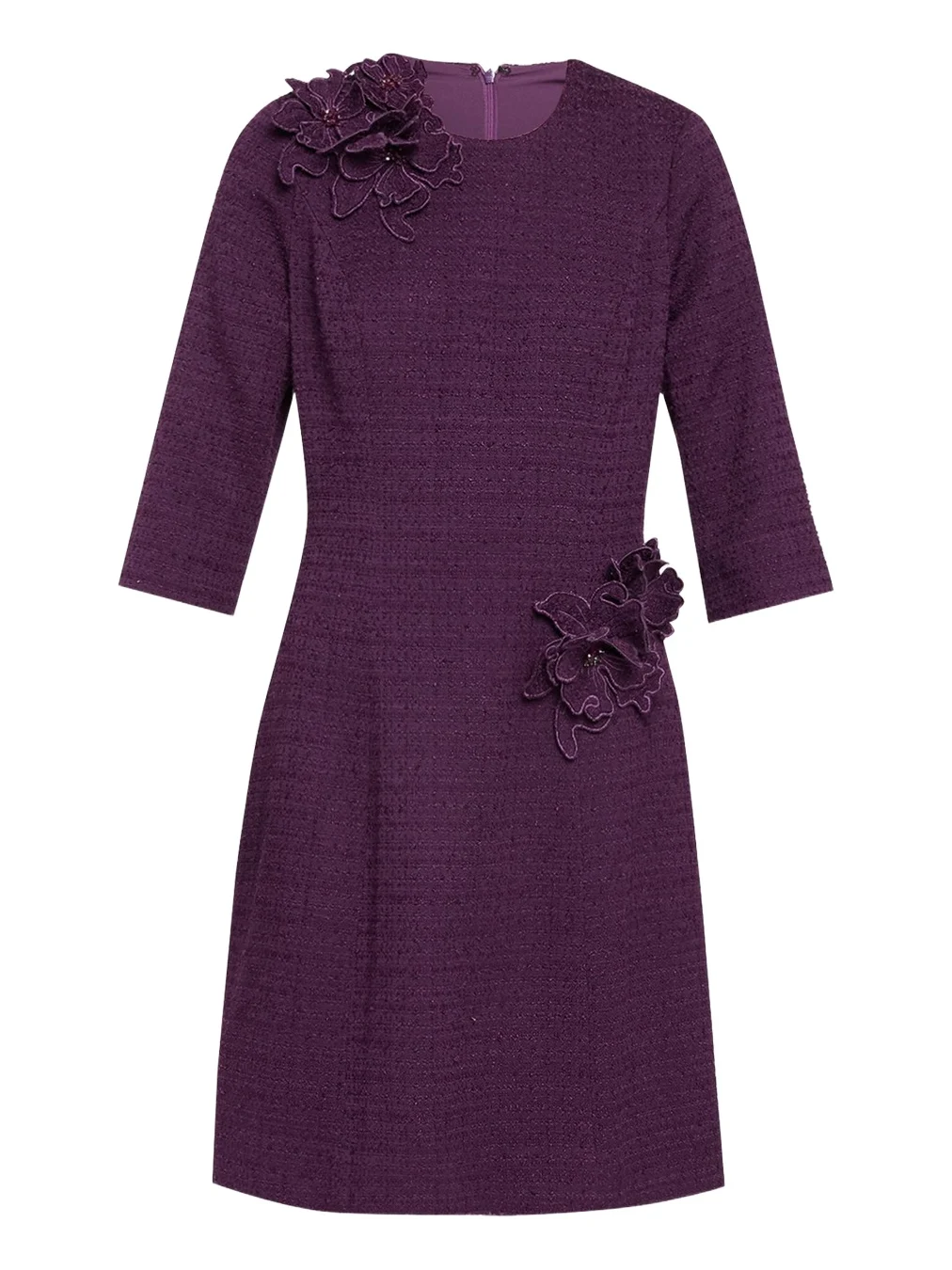 Floral Applique Boucle Dress Floral Applique Boucle Dress