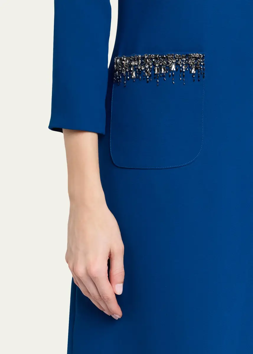 Rickie Freeman for Teri Jon Rhinestone-Trim Crepe Dress | Thumbnail 5 Rickie Freeman for Teri Jon Rhinestone-Trim Crepe Dress | Thumbnail 5