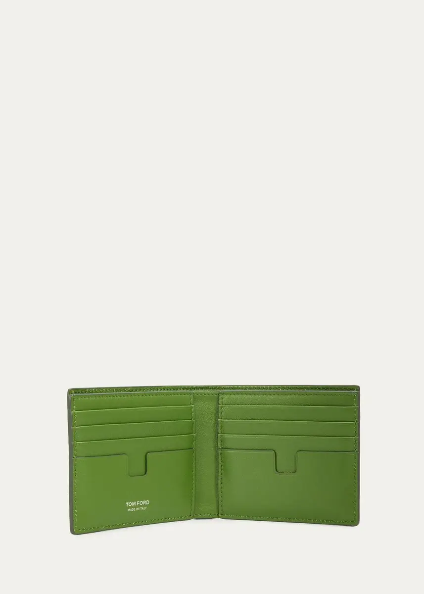 Tom Ford Men's Croc-Effect Leather T-Line Bifold Wallet | Thumbnail 4 Tom Ford Men's Croc-Effect Leather T-Line Bifold Wallet | Thumbnail 4