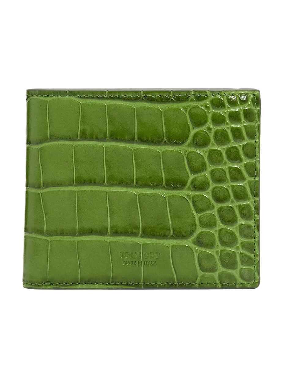 Tom Ford Men's Croc-Effect Leather T-Line Bifold Wallet