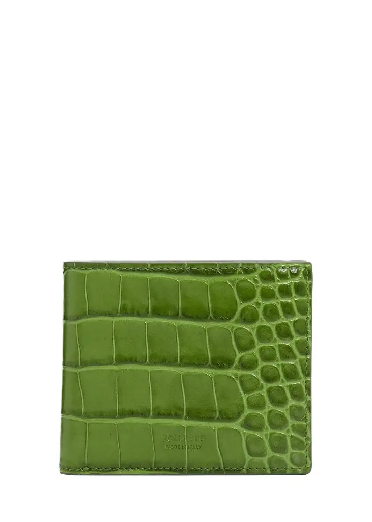 Tom Ford Men's Croc-Effect Leather T-Line Bifold Wallet