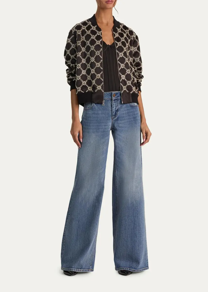 Alice + Olivia Willie Embellished Bomber Jacket | Thumbnail 2