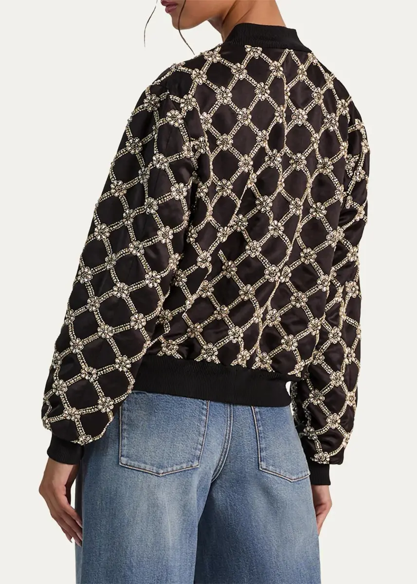 Alice + Olivia Willie Embellished Bomber Jacket | Thumbnail 3