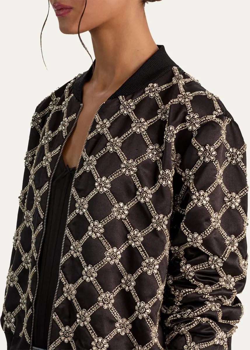 Alice + Olivia Willie Embellished Bomber Jacket | Thumbnail 5