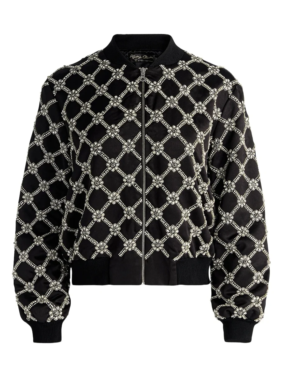 Alice + Olivia Willie Embellished Bomber Jacket