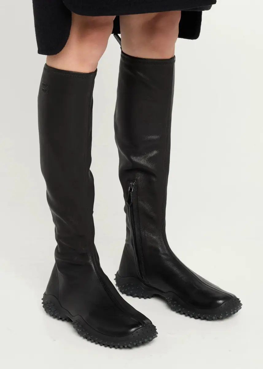 Miu Miu 40mm Bubble Leather Knee-High Boots | Thumbnail 2