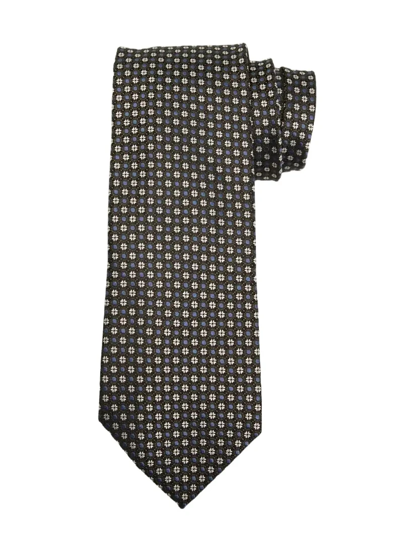 Zegna Men's Micro-Floral Jacquard Silk Tie