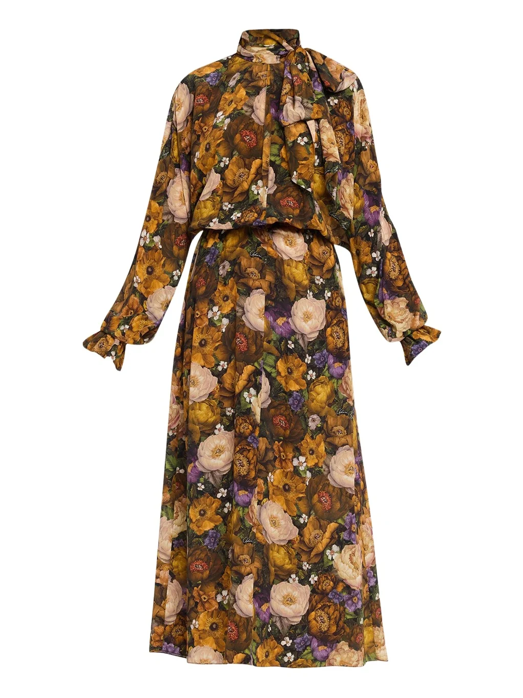 Seraphina Silk Long-Sleeve Floral Dress Seraphina Silk Long-Sleeve Floral Dress