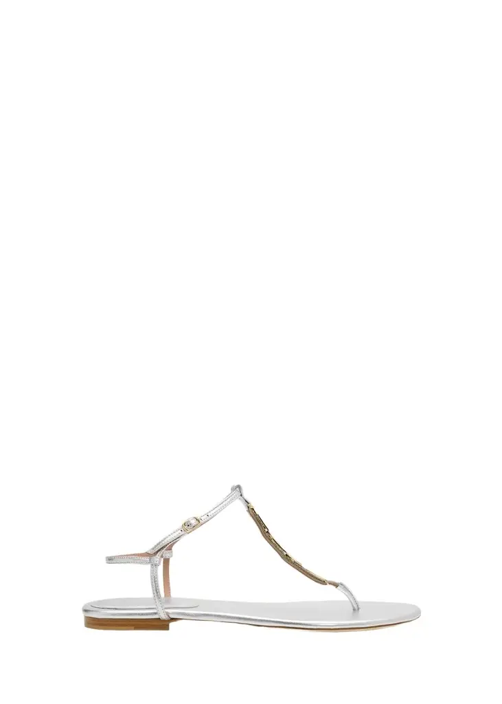 Malone Souliers Kali Metallic Leather Thong Sandals