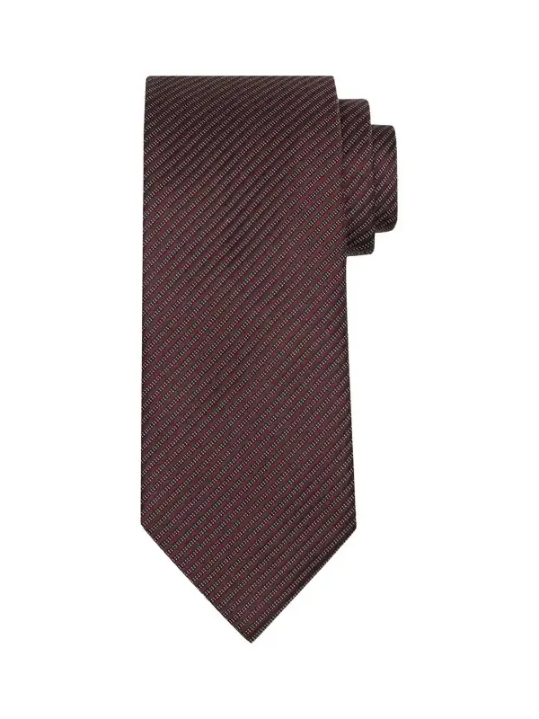 Zegna Men's Micro-Jacquard Stripe Silk Tie