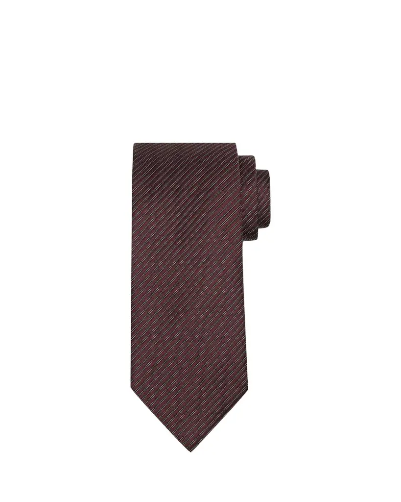 Zegna Men's Micro-Jacquard Stripe Silk Tie