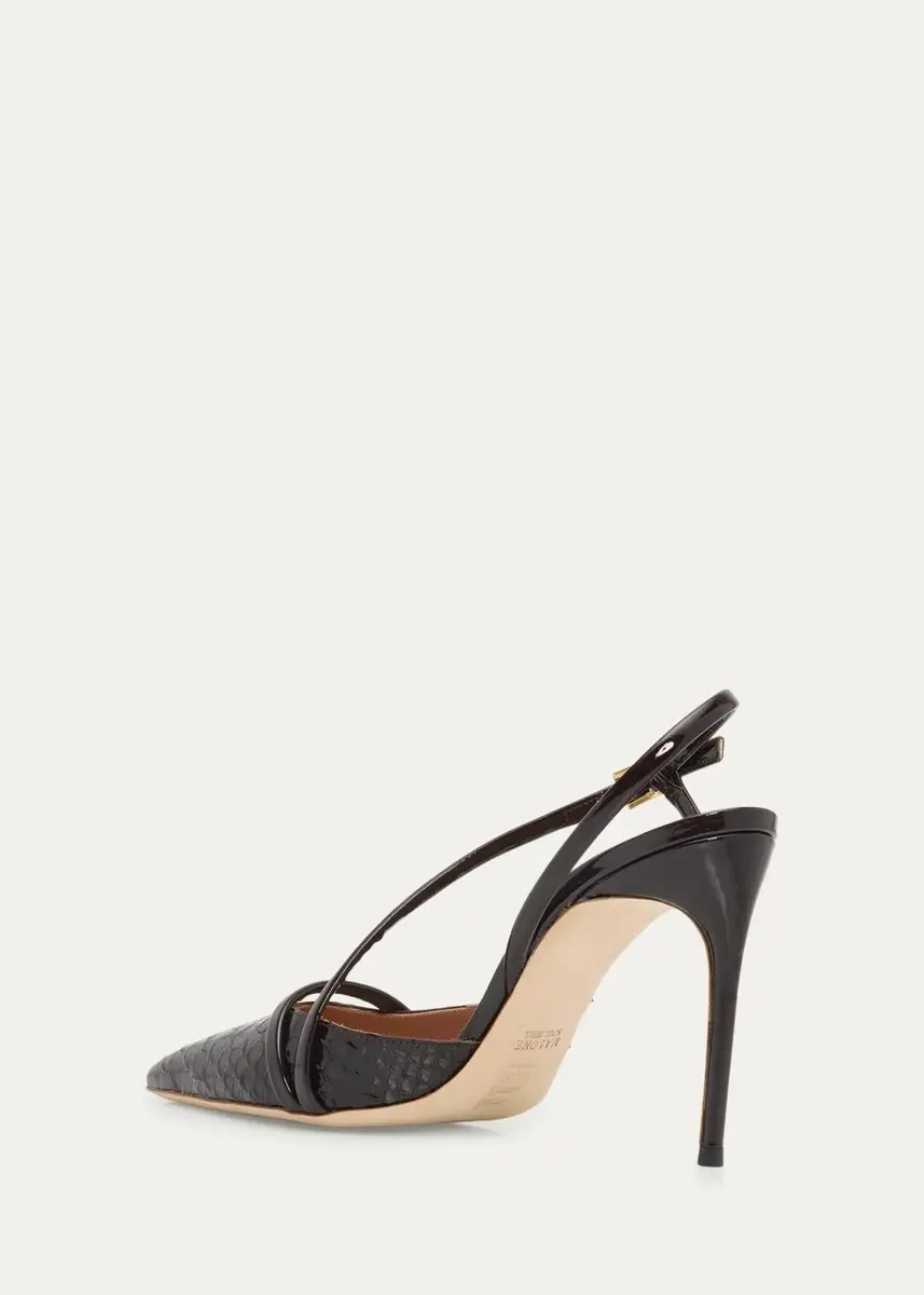 Malone Souliers 90mm Valeria Snake-Embossed Patent Leather Pumps | Thumbnail 4