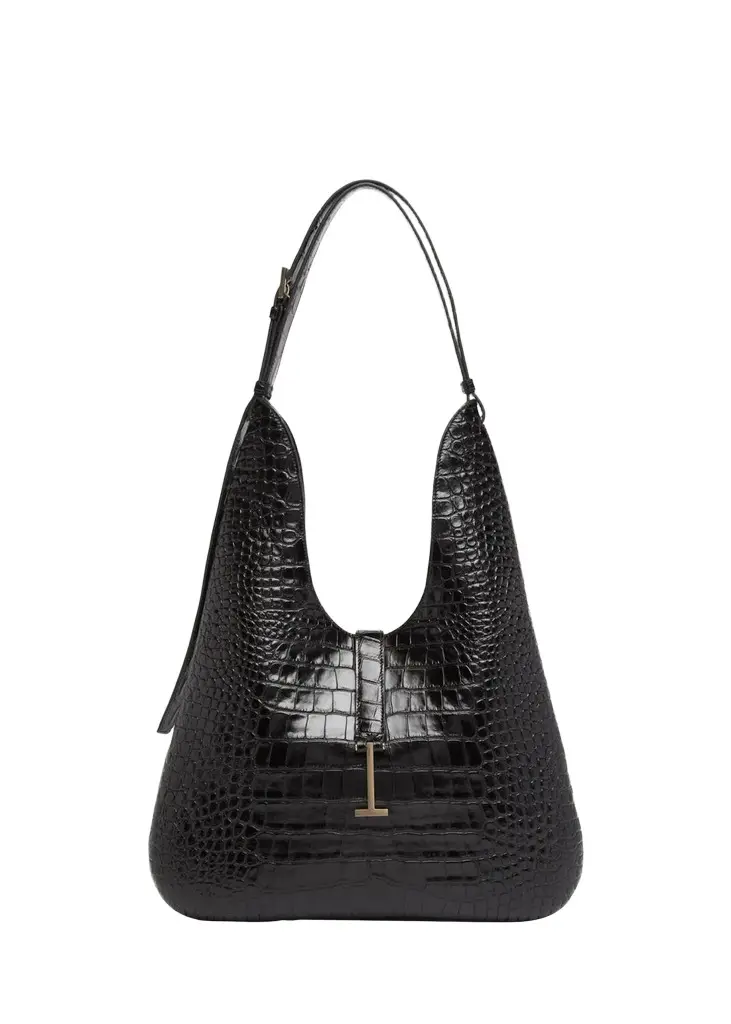 Kara Croc-Embossed Leather Hobo Bag Kara Croc-Embossed Leather Hobo Bag
