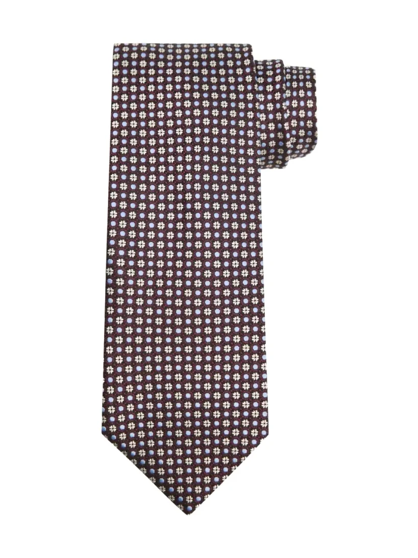 Zegna Men's Geometric-Floral Silk Tie