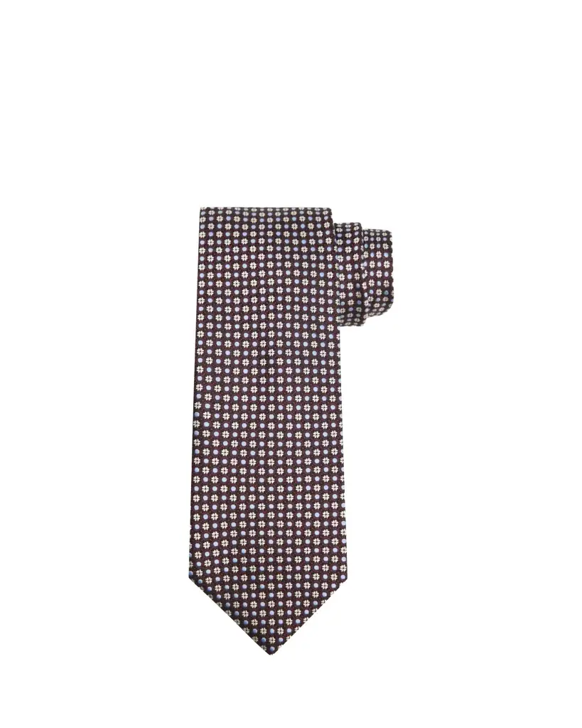Zegna Men's Geometric-Floral Silk Tie