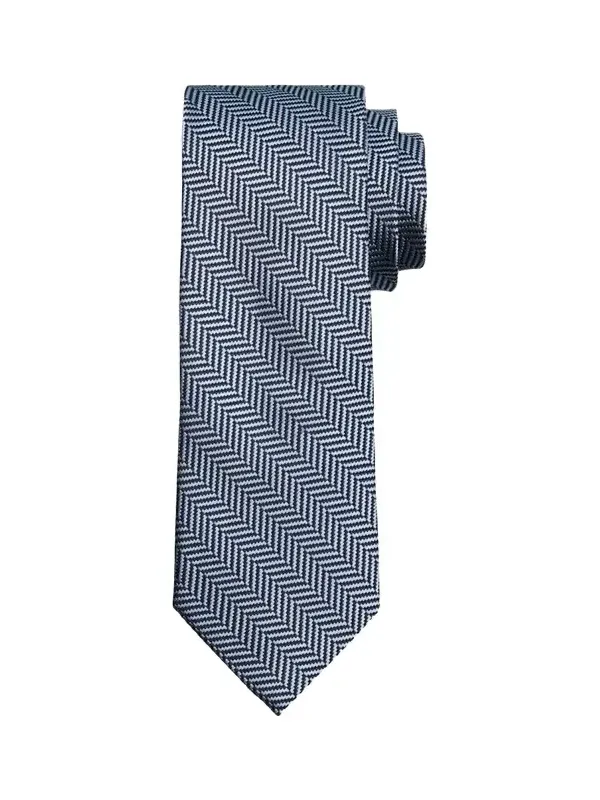 Zegna Men's Two-Tone Herringbone Silk Tie