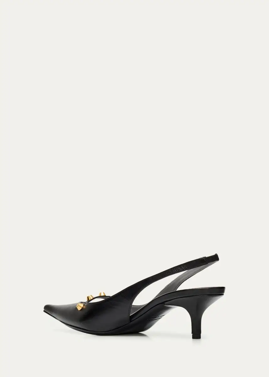 Balenciaga 45mm Midnight City Studded Leather Slingback Pumps | Thumbnail 4 Balenciaga 45mm Midnight City Studded Leather Slingback Pumps | Thumbnail 4