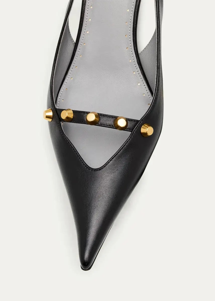 Balenciaga 45mm Midnight City Studded Leather Slingback Pumps | Thumbnail 5 Balenciaga 45mm Midnight City Studded Leather Slingback Pumps | Thumbnail 5