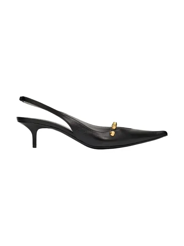 Balenciaga 45mm Midnight City Studded Leather Slingback Pumps