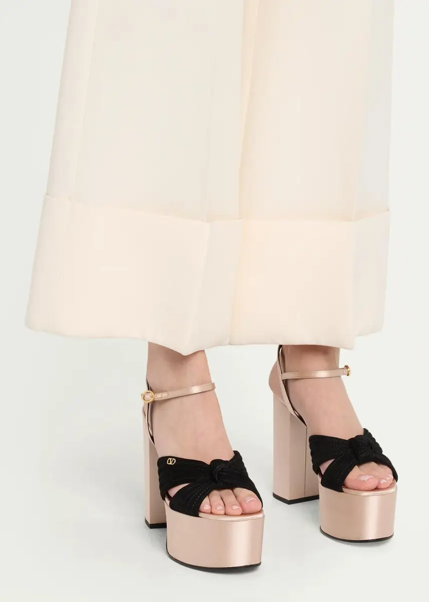 Valentino Garavani 125mm Crasher Vlogo Leather Platform Sandals | Thumbnail 2