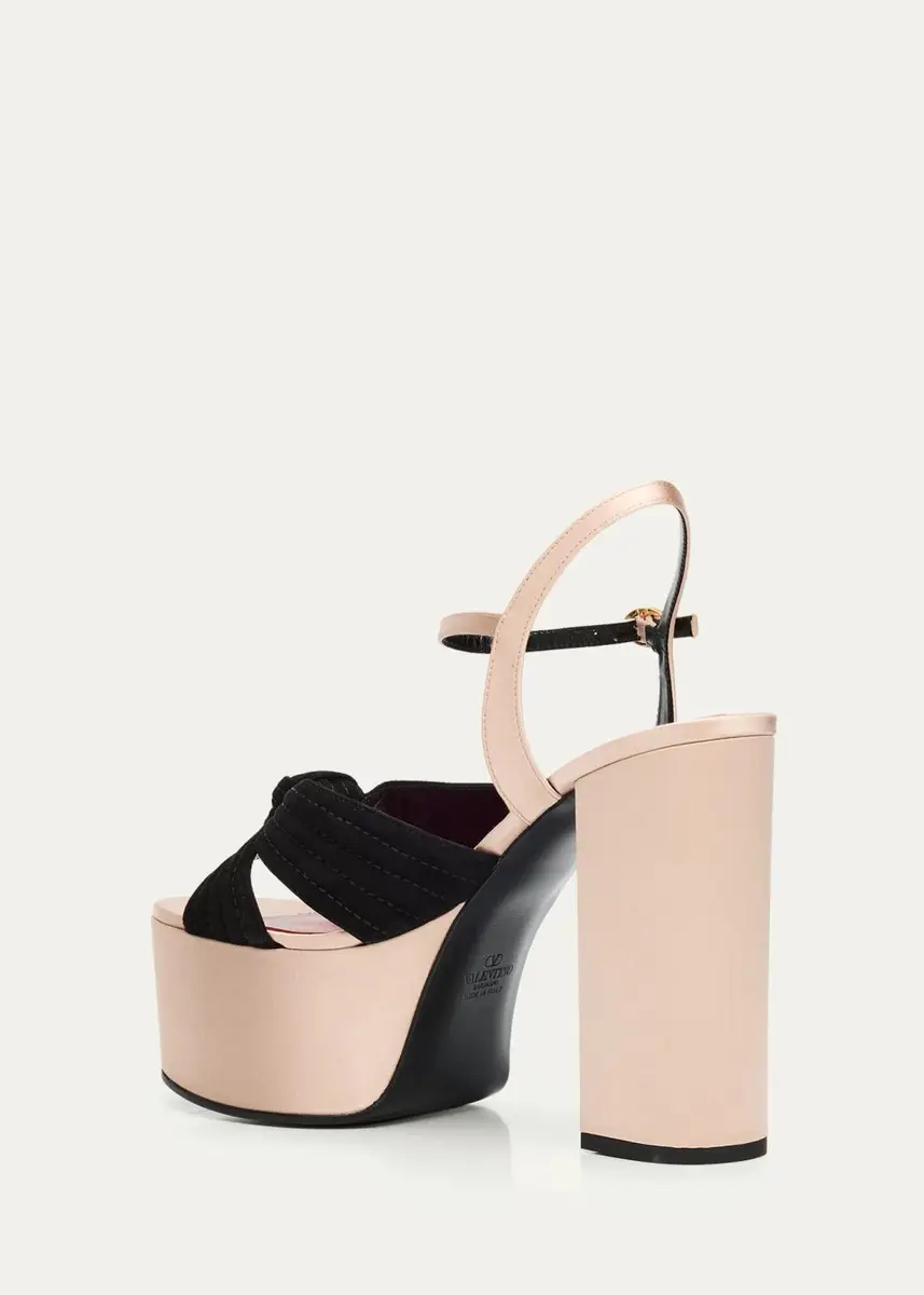 Valentino Garavani 125mm Crasher Vlogo Leather Platform Sandals | Thumbnail 4