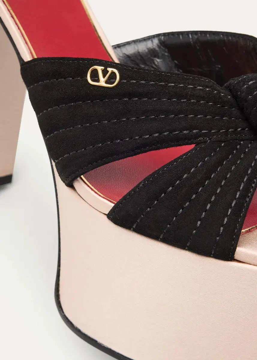 Valentino Garavani 125mm Crasher Vlogo Leather Platform Sandals | Thumbnail 5