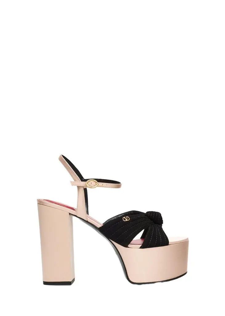 Valentino Garavani 125mm Crasher Vlogo Leather Platform Sandals