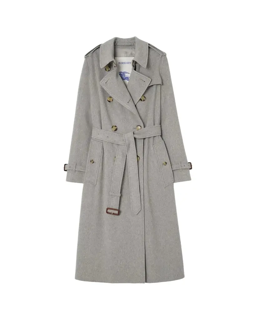 Kensington Cashmere Double-Breasted Belted Trench Coat
