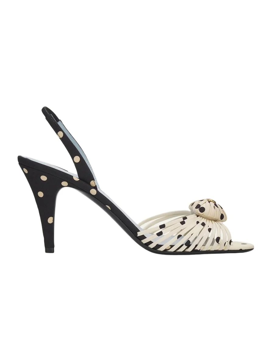 Valentino Garavani 85mm Coeur Royal VLogo Polka Dot Slingback Sandals