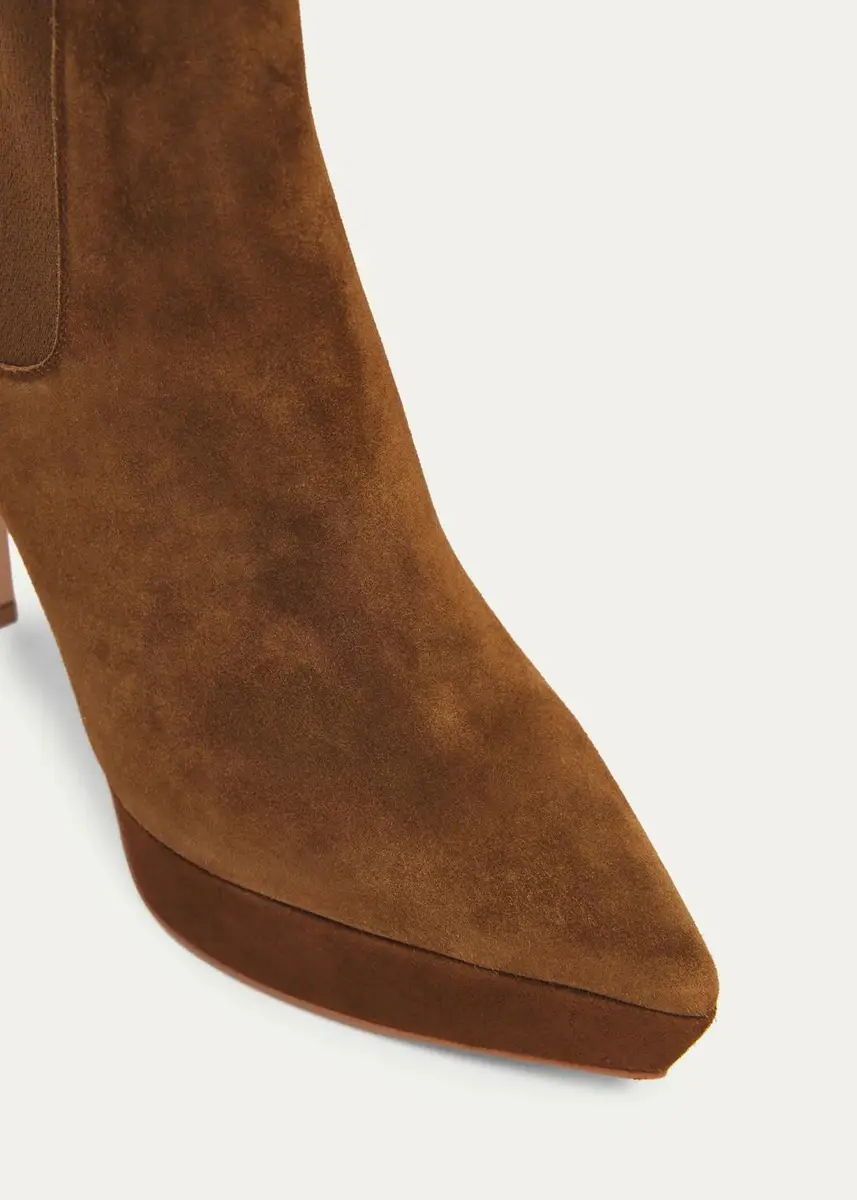 Gianvito Rossi 85mm Suede Platform Booties | Thumbnail 3
