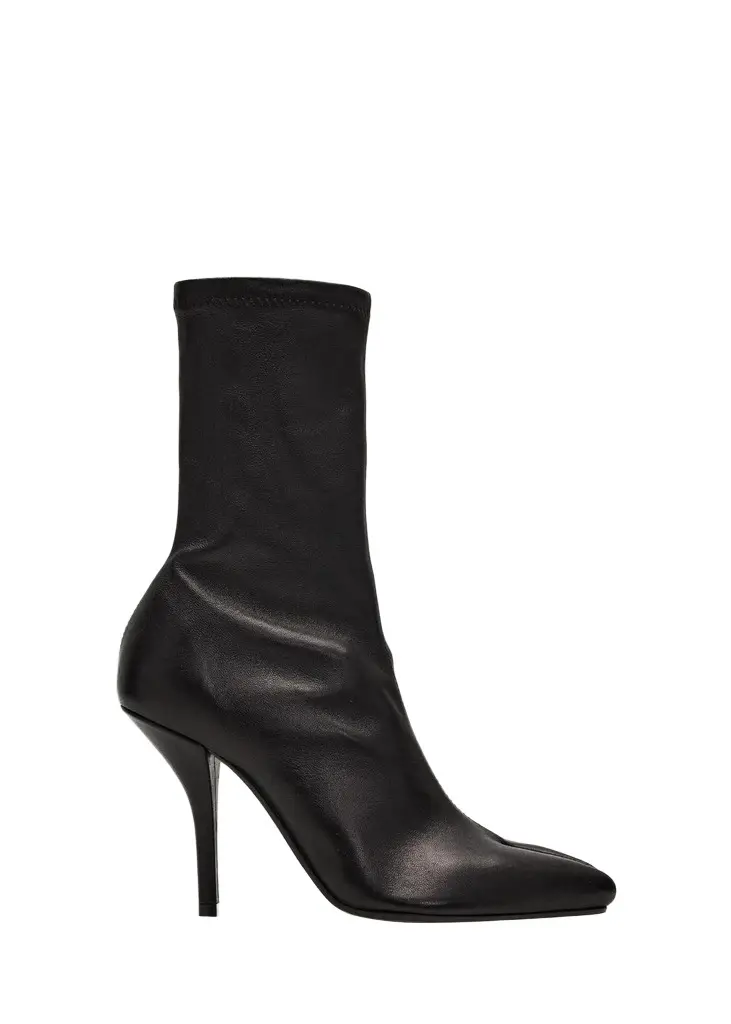 105mm Tabi Stretch Leather Ankle Boots
